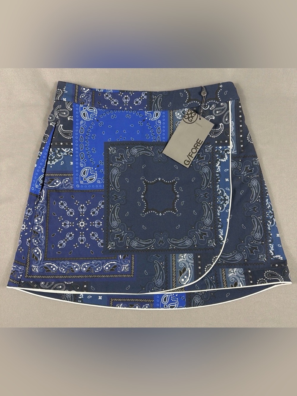 G/FORE G4 Womens Golf Skort Handkerchief Print 0 Twilight Blue NWT MSRP $155